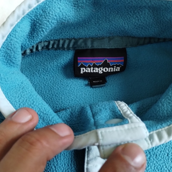 MEDIUM Patagonia Fleece Pullover 1/4 Button Turtle Neck Blue MEDIUM - Picture 3 of 9